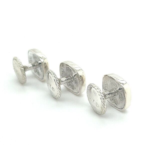 David Yurman Estate PC Tuxedo Button Set Sterling Silver DY413 - Picture 6 of 11
